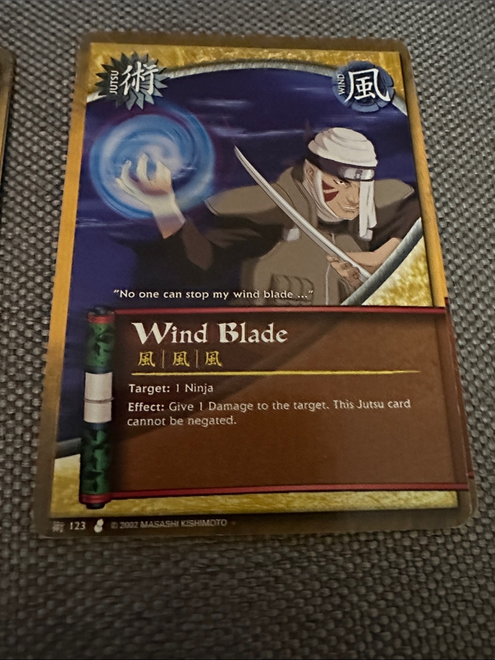 Naruto CCG, Set 3 Curse of the Sand - Wind Blade J-123 Jutsu Trading Card